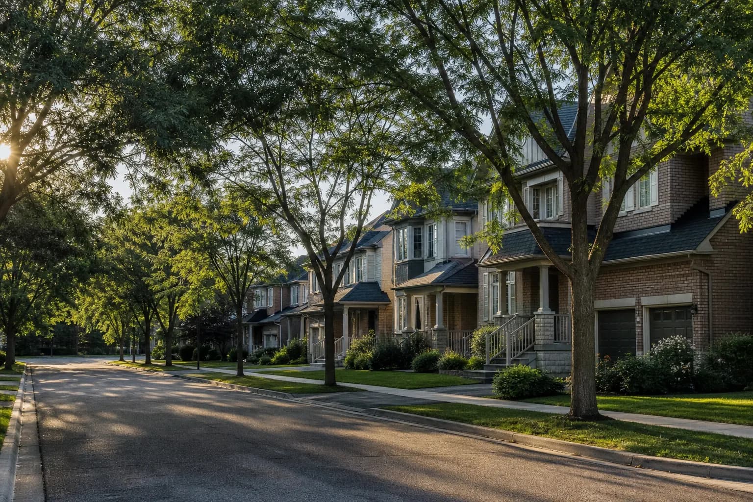 Existing Preserve neighbourhood streetscape showing walkability context for Preserve North families